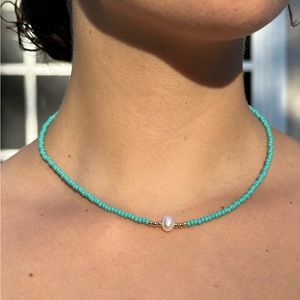 Handmade pearl and beads necklace